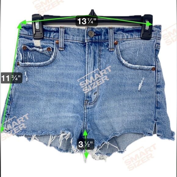 Abercrombie & Fitch 26/2 Blue Denim The Mom Short High Rise Love Curves Shorts - Picture 4 of 6